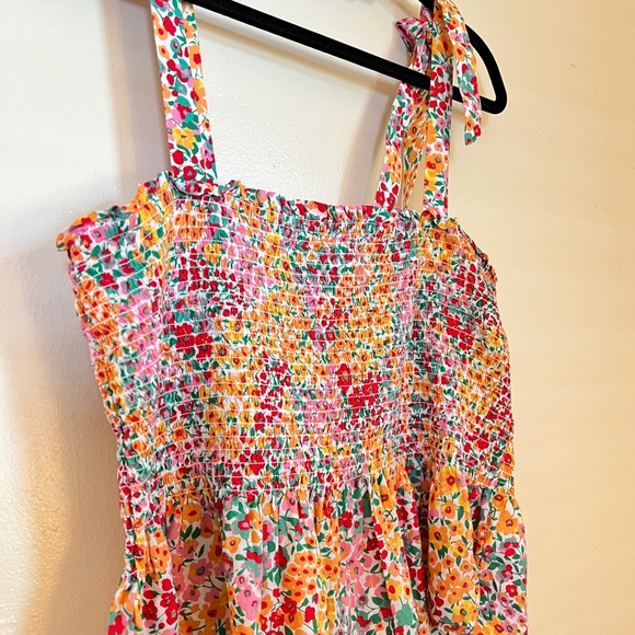 J. Crew Floral Smocked Tie Top - Picture 4 of 7